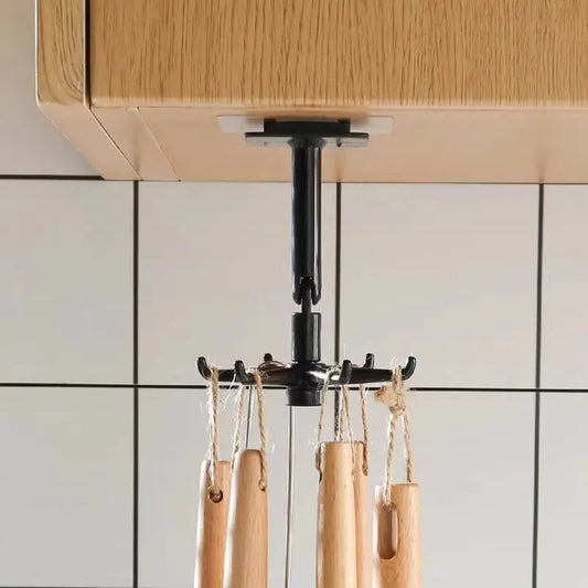 Self-Adhesive Rotatable Hook Rack for Kitchen tools
