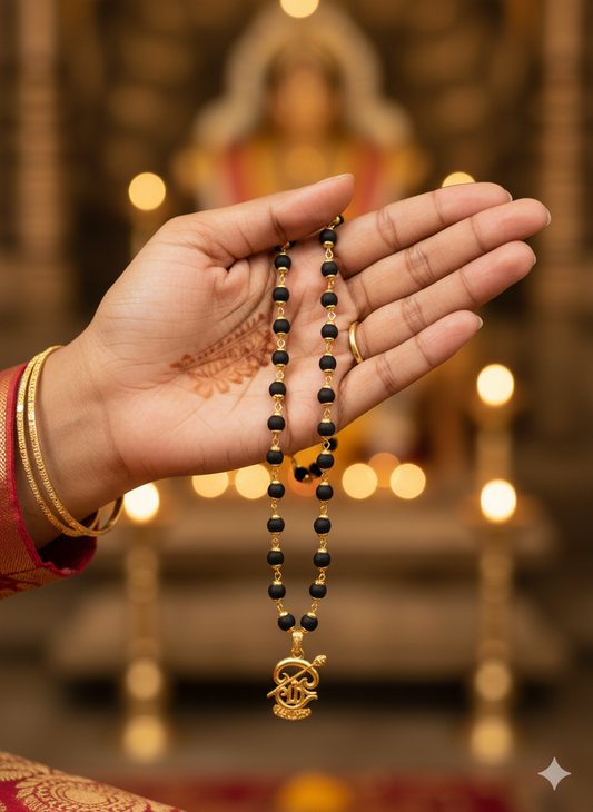 8mm Black Karungalai Mala for Men & Women