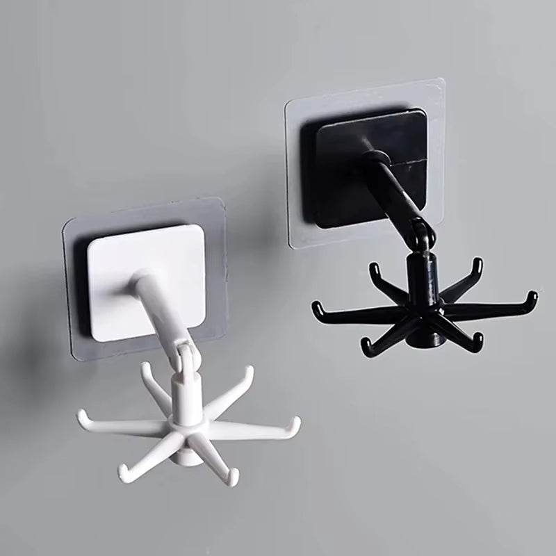 Self-Adhesive Rotatable Hook Rack for Kitchen tools