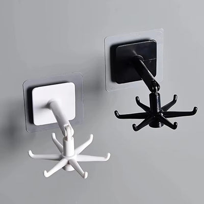 Self-Adhesive Rotatable Hook Rack for Kitchen tools