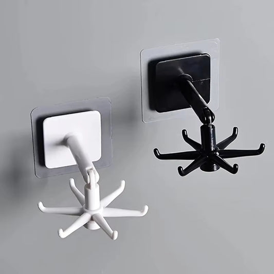 Self-Adhesive Rotatable Hook Rack for Kitchen tools