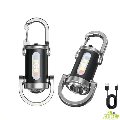 7-Mode USB Rechargeable Keychain Flashlight | 300 Lumens LED | IP65 Waterproof | Portable EDC Torch