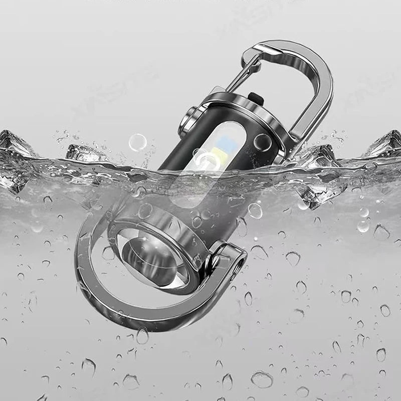 7-Mode USB Rechargeable Keychain Flashlight | 300 Lumens LED | IP65 Waterproof | Portable EDC Torch