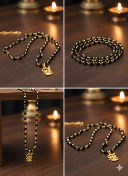 8mm Black Karungalai Mala for Men & Women