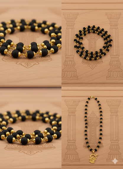8mm Black Karungalai Mala for Men & Women