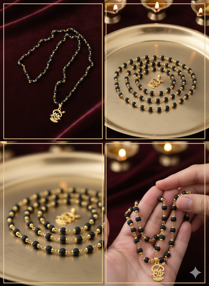 8mm Black Karungalai Mala for Men & Women