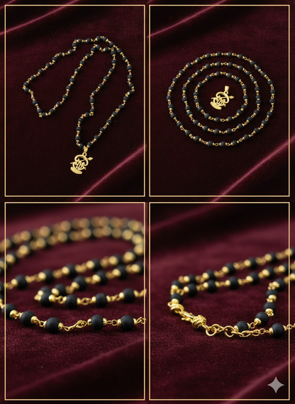 8mm Black Karungalai Mala for Men & Women