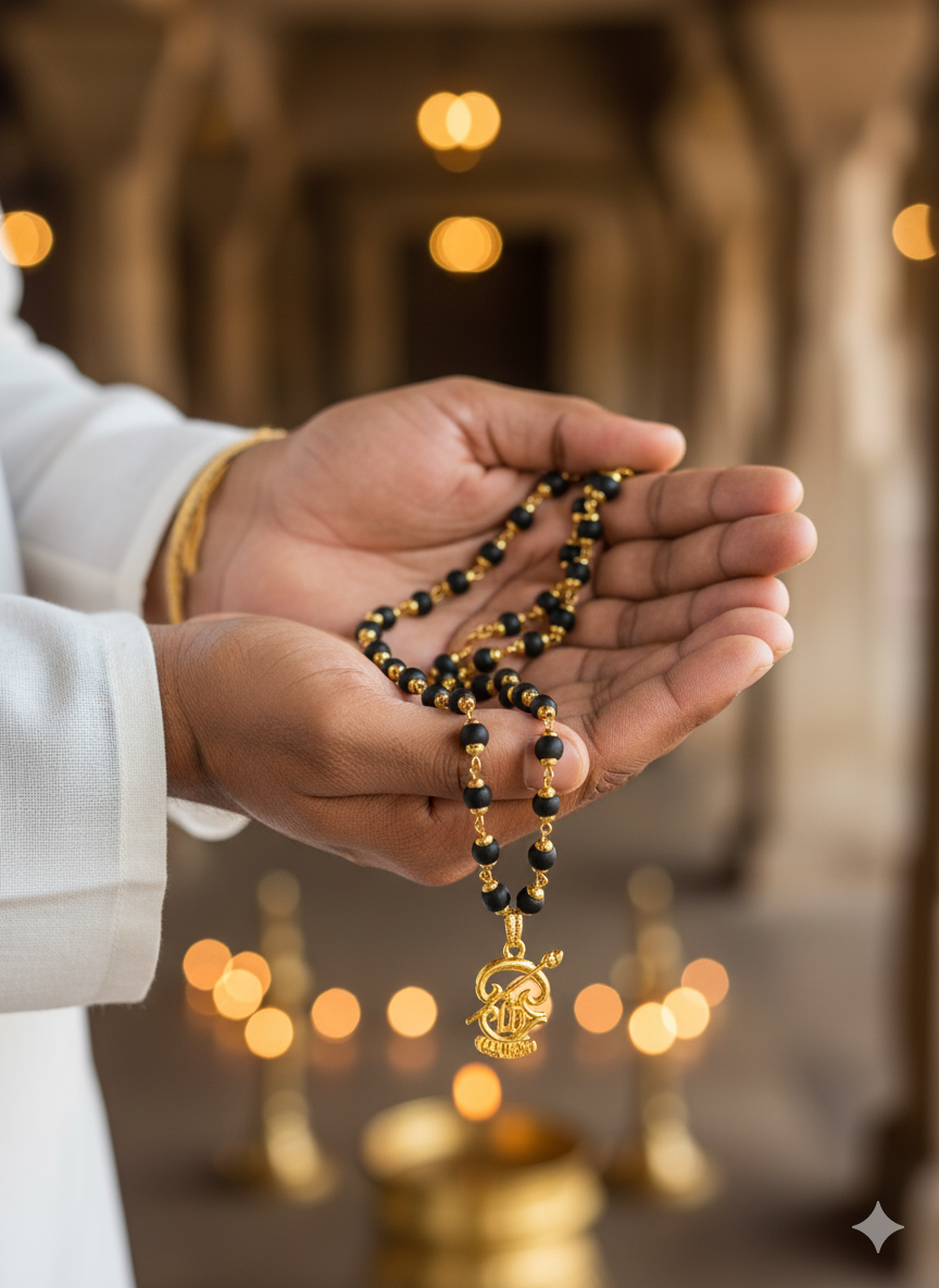 8mm Black Karungalai Mala for Men & Women