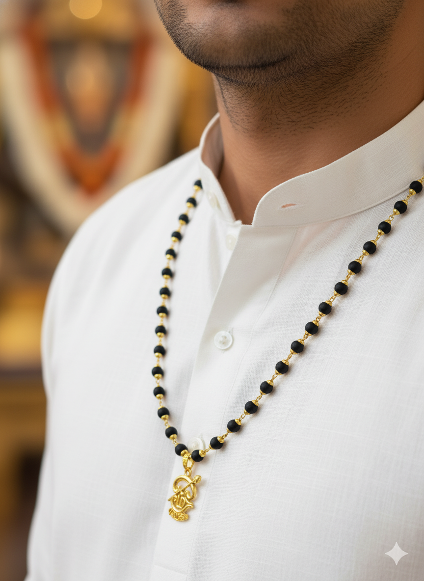 8mm Black Karungalai Mala for Men & Women