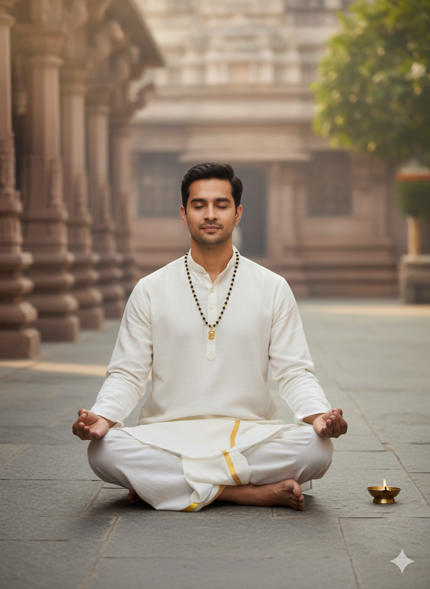 8mm Black Karungalai Mala for Men & Women