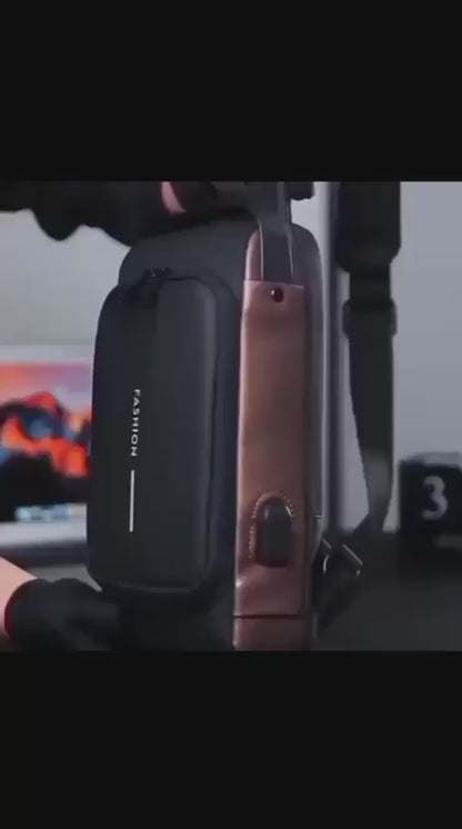 Waterproof Anti-Theft Sling Bag with USB Charging Port