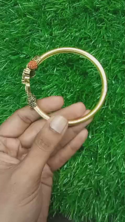 Spiritual Temple Kada – Premium Metal Kaappu with Gold & Silver Coating